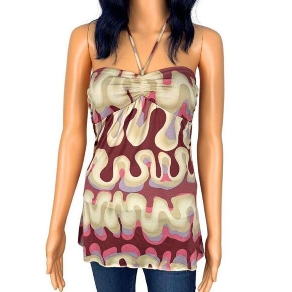 Vintage Y2K Charlotte Russe Funky Strapless Halter Top - Picture 1 of 6